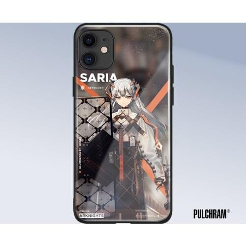 Saria Arknights glass phone case for iPhone 6 6s 7 8 x xr xs 11 pro max Samsung S note 8 9 10 20 Plus cover shell