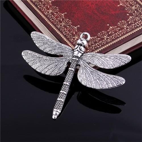 Sweet Bell 6pcs/lot 63*72mm antique Color big dragonfly charms Diy Jewelry Animal Dragonfly Pendant Charms 3B389