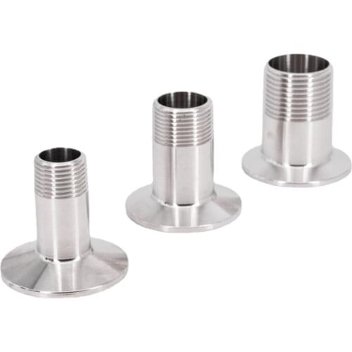 1/4" 3/8" 1/2" 3/4" 1" -4" BSPT Male x 0.5" 1.5" 2" 2.5" 3" Tri Clamp Thread Ferrule Coupler SUS 304 Stainless Sanitary Homebrew