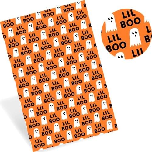 Xugar 22*30cm Printed Synthetic Leather Fabric Sheets For Crafts Halloween Faux Leather DIY Bows Earrings Patchwork Quilting