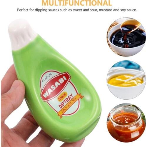 1Pc Extruded Bottle Shape Seasoning Dishes Food Dipping Bowl Mustard Dish