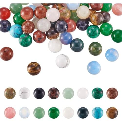 10mm 12mm Natural Synthetic Gemstone Stone Beads for Wire Wrapped Pendants Making, No Hole/Undrilled, Round, Mixed Color