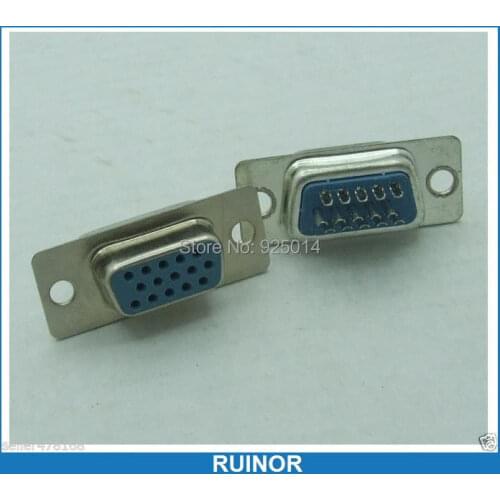 10 PCS 3 Row 15 Pin D-SUB Chassis Solder Socket Female Serial Port VGA Connector