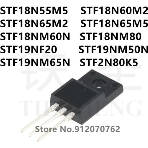 10PCS/LOT STF18N55M5 STF18N60M2 STF18N65M2 STF18N65M5 STF18NM60N STF18NM80 STF19NF20 STF19NM50N STF19NM65N STF2N80K5 TO-220F