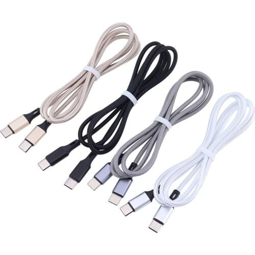 200pcs 1M 2A USB Type C to Type-C Cable USB-C Fast Charger Wire Cord PD USBC Data Line For Xiaomi Redmi Note 9 Samsung S20