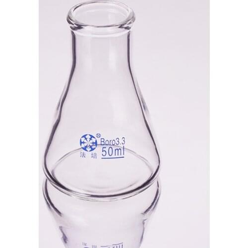 3pcs Conical flask with narrow neck,Capacity 50ml,Erlenmeyer flask with normal mouth