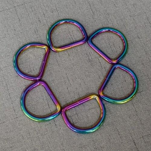 50 Pcs/Lot 25mm Colourful Metal Adjustable Rectangle D Ring For Backpacks Paracord DIY Dog Collar Strap Webbing Outdoor Camp