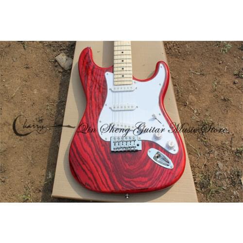 Order booking 6 strings guitar,basswood guitar,fixed bridge yellow SSS pickups,chrome buttons,maple neck,red zebra stripe