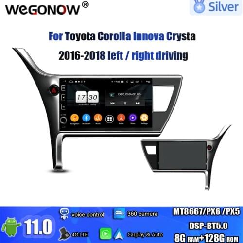PX6 HD DSP IPS Android 10.0 4GB 64GB 8CORE Car DVD Player Wifi BT5.0 RADIO GPS map For Toyota Corolla Innova Crysta 2016-2018
