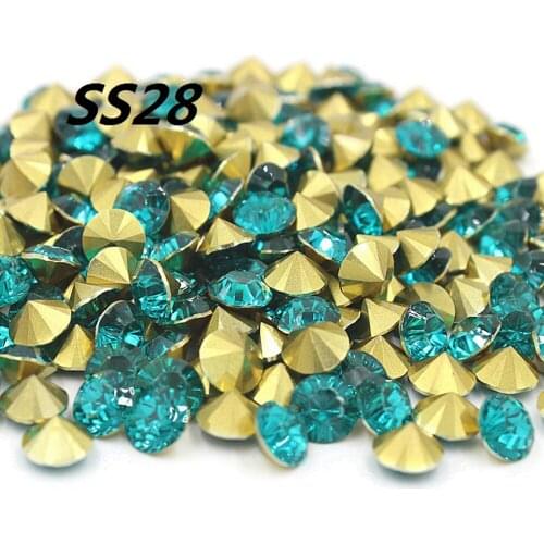 Free shipping SS28 6.0-6.2mm 144pcs Peacock Blue Resin rhinestones Pointback,Resin Stones Pointed back for DIY Decoration