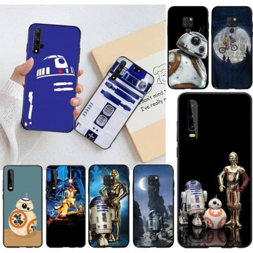 CUTEWANAN R2D2 Moon Phone Case for Huawei P40 P30 P20 lite Pro Mate 20 Pro P Smart 2019 prime