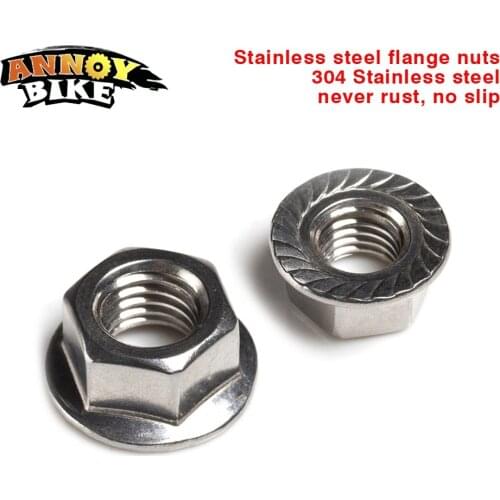 10PCS a lot M6 M8 M10 Screws Metric Nuts qicycle scooter accessories Hex Nut Flange Modified Repair tool