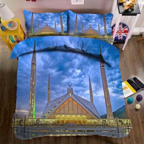 4/6pcs bedding set 3D digital printing beautiful city duvet cover set bedsheet US size super King size