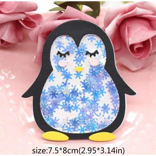 KSCRAFT Cute Penguin Shaker Metal Cutting Dies Stencils for DIY Scrapbooking Decorative Embossing DIY Paper Cards