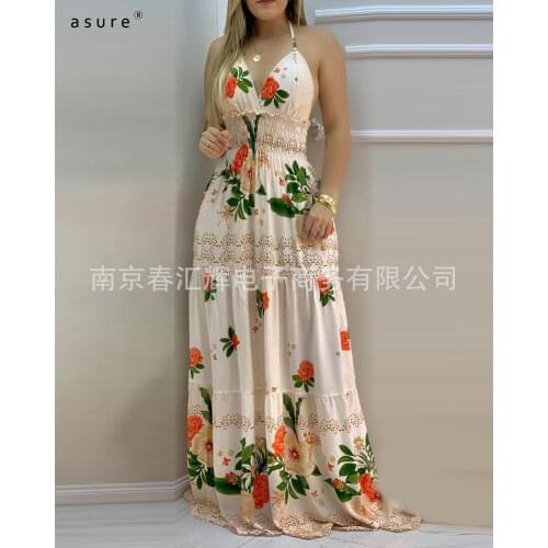 Summer Floral Dresses For Women 2021 Ladies Bohemian Vestidos Casual Kawaii Cottagecore Clothing Sukienka LZQ3513