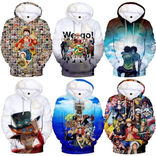 Hot Sale Hoodies Sweatshirt Mens Anime Fashion Pirates Hoodies One Piece 20th Anniversary Luffy Casual Unisex Soft Sweatshirt