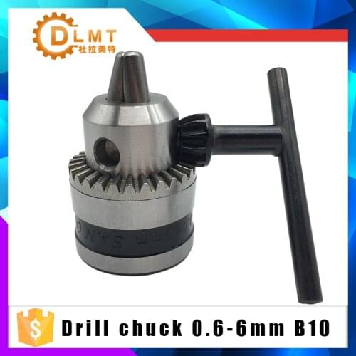 Mini Electric Drill Chuck 0.6-6mm Mount B10 Taper Lathe Chuck With Key Rotary tool Accessories For Woodworking