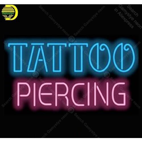 NEON SIGN For Tattoo Piercing real GLASS BEER BAR PUB wall windows shop display outdoor Light Signs advertise vintage neon signs