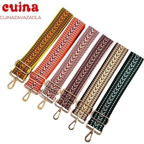 New 5cm Wide Fashion Embroidery Bag Shoulder Strap Diy Handle Accessories 80~130cm Adjustable Bags Strap Bag