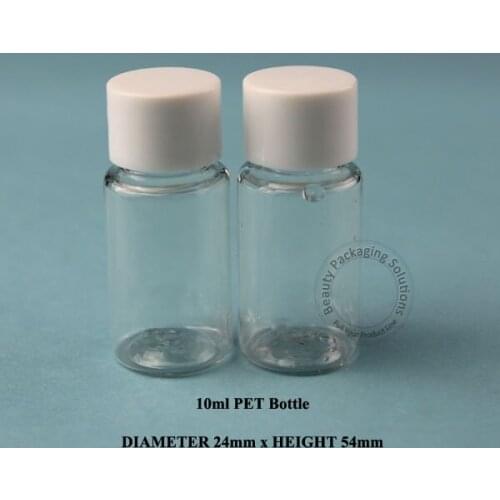 Wholesale 200pcs/lot 10ml Plastic Lotion Emulsion Bottle PET 1/3OZ Facial Cream Cosmetic Container Packaging White Screw Cap