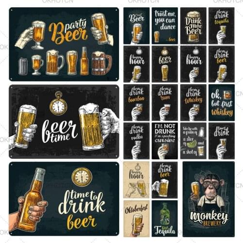 Drink More Beer Pub Bar Sign Vintage Metal Poster Plaque Tin Sign Metal Wall Decor Pub Bar Man Cave Club Decorative Plate