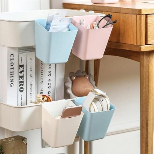 Hanging Storage Basket Bedside Bunk Wardrobe Wide Application PP Bedside Hook Fixed Organizer Basket for Home Household Pouch