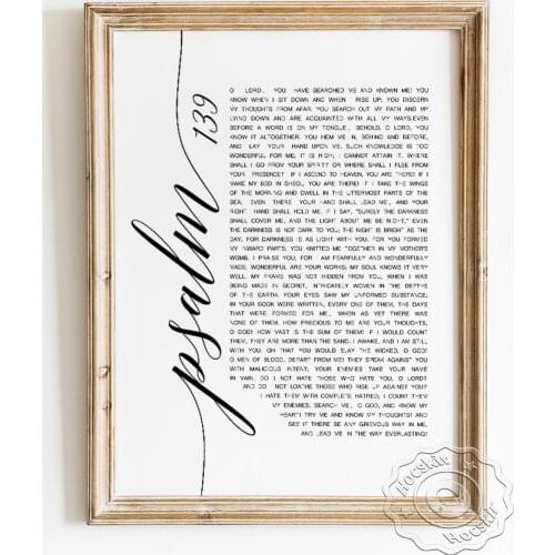 Psalm Bible Verse Art Prints Poster, Scripture Quote Minimalism Wall Picture, Christian Blessings Modern Decorative Painting