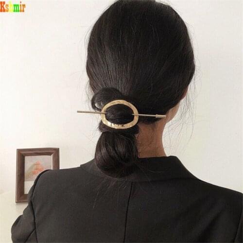 Kshmir Simple metal hairpin personality fashion hair accessories geometric arc disk hair accessories 2020