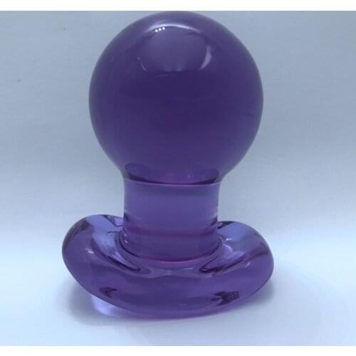 Purple Crystal Big Glass Round Anal Balls Anus Stimulate Glass Butt Plug Dilatador Anal Plug Sex Products For Couples Butt Plugs