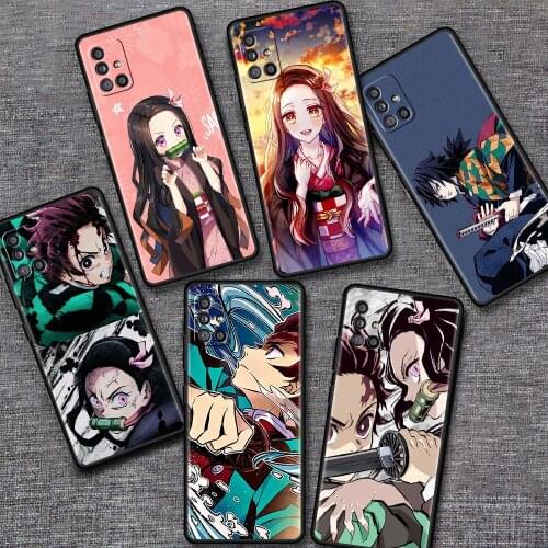 Silicone Case For Samsung Galaxy A51 A52 A71 A32 A72 5G A21s A12 A31 A41 A02s A11 A91 Back Phone Cover Anime Cartoon Demon Blade