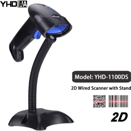 1D Barcode Scanner Wired Handheld CCD Code Reader for IOS Android Windows Code Scanner with Stand for Warehouse Supermaket Sale