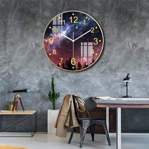14 inch glass wall clock living room household fashion clock modern simple silent wall clock Nordic clock