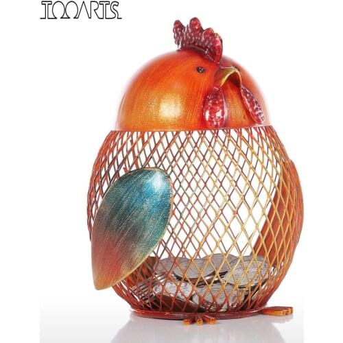 Tooarts Chicks Figurines Piggy Bank Modern Lovely Metal Mini Animal Craft Home Decoration Accessories For Home Office Gift