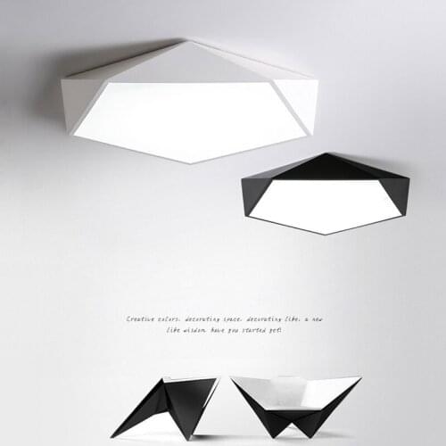 Ultra-thin Geometry Ceiling Lights For Living Room Bedroom Black/White Modern Ceiling Lamp Plafonnier LED Lighting Fixtures