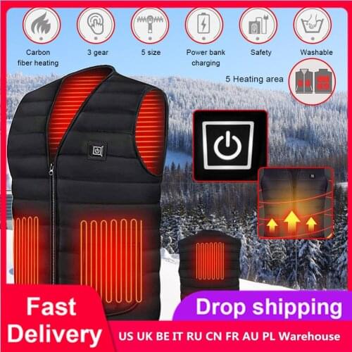 Smart Heating Vest Electric Five Film Heating Clothes USB Heating 3 Gears Adjustable Warm Electric Heating Vest