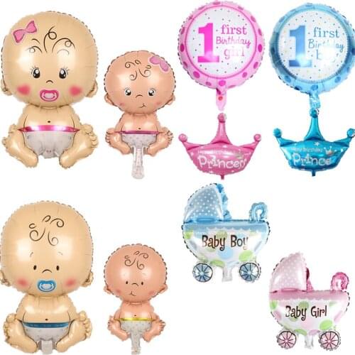 1Pcs Foil Balloons Baby Shower Boy Girl Helium Ball Air Globos for Gender Reveal Blue Pink Birthday Party Decorations kid Toys