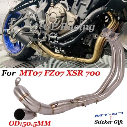Exhaust Full Systems Motorcycle Front Pipe Modified Motorcross Muffler Escape Slip on For YZF YAMAHA MT07 XSR 700 FZ-07 MT 07