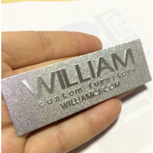 High quality sand blasting background metal aluminum label sticker
