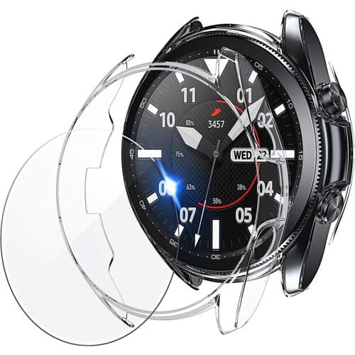 Screen Protector for Samsung Galaxy Watch4 Classic 46mm 42mm Case TPU Cover for Galaxy Watch3 Tempered Glass Protective Film
