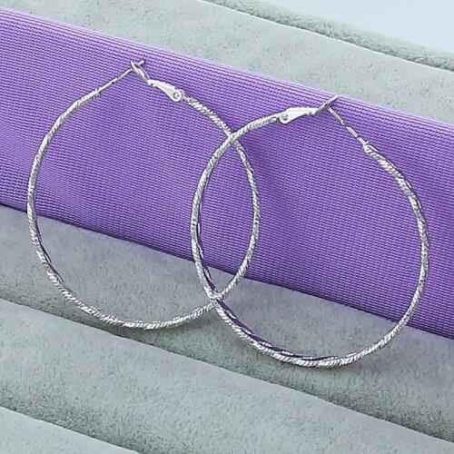 Wholesale 925 Sterling Silver Earrings Simple Fashion Round Circle Hoop Earring Woman 2019 New Brand Fine Jewelry