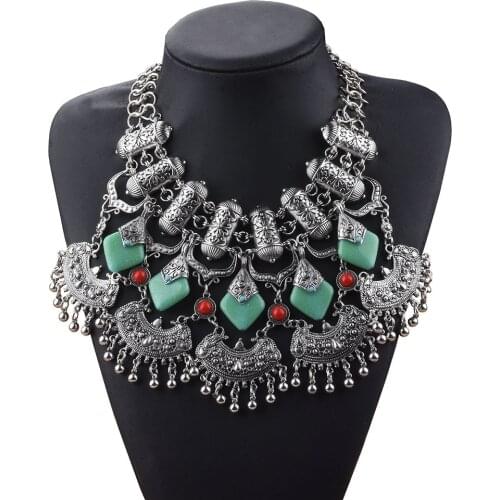 Bohemia Ethnic Tassel Big Chunky Collar Choker Necklace Maxi 2021 Vintage Women Necklaces Pendants Collier Female Jewelry