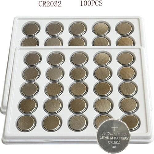 100PCS CR2032 2032 Battery Button Cell Coin 3V Lithium Batteries CR 2032 BR2032 DL2032 ECR2032 For Watch Electronic Toy Remote