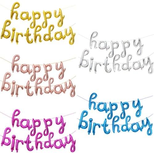 13pcs/set Letters HAPPY BIRTHDAY Foil Balloons Happy Birthday Party Decoration Kids Alphabet Air Balloons Baby Shower Supplies