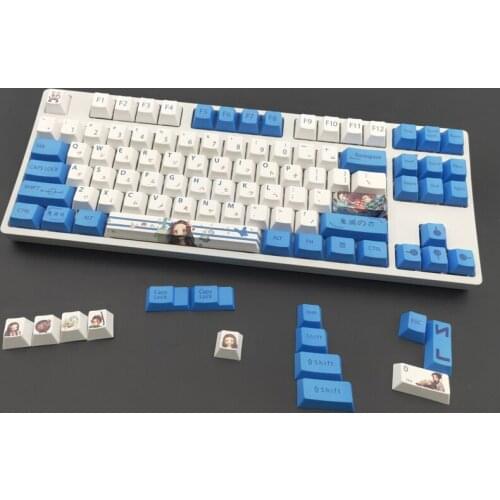 134 key PBT Keycap Dye Sublimation Cherry Profile Japanese Anime Keycap For Cherry mx switch 68 84 87 96 104 108 Keyboard