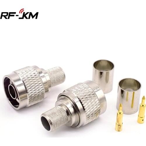 2pcs N Male Plug Crimp Connector for RG8 RG213 RG214 LMR400 7D-FB Cable RF Adapter Coaxial