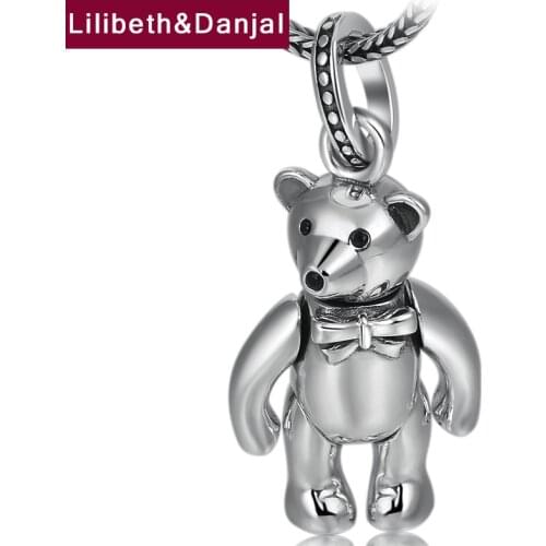 2019 Birthday present Pendant 100% 925 Sterling silver Jewelry Men Women Delicate bow bear Necklace Pendant Jewelry making P28