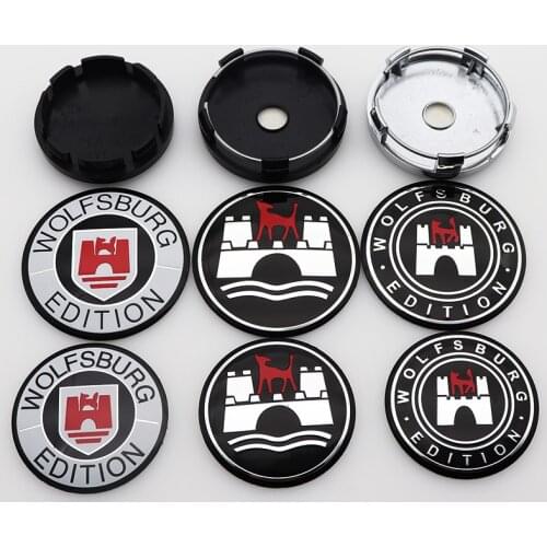4pcs 56mm 60mm 65mm 68mm wolfsburg edition logo car emblem Wheel Center Hub Cap auto Rim refit badge covers sticker accessories
