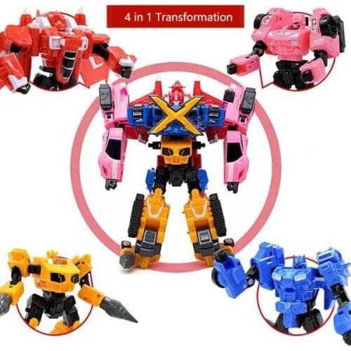 4 in 1 MiniForce Transformation Robot Toys Action Figure For X Volt Semey Air Force Secret Commando Doll Kids Toy Christmas Gift