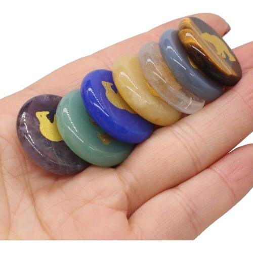 7Pcs Natural Stone Loose Beads Semi-Precious For Jewelry Making DIY Necklace Bracelet Accessory