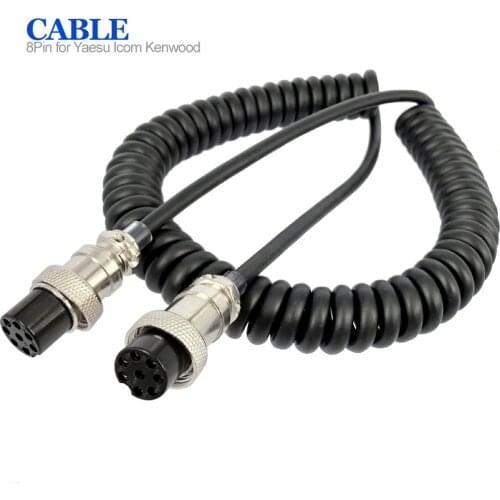 8 Pin Microphone Extension Cable For YAESU ICOM KENWOOD Walkie Talkie Accessories Female to Female